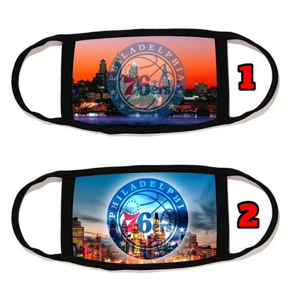2 PACKS Philadelphia 76ers face mask face cover r